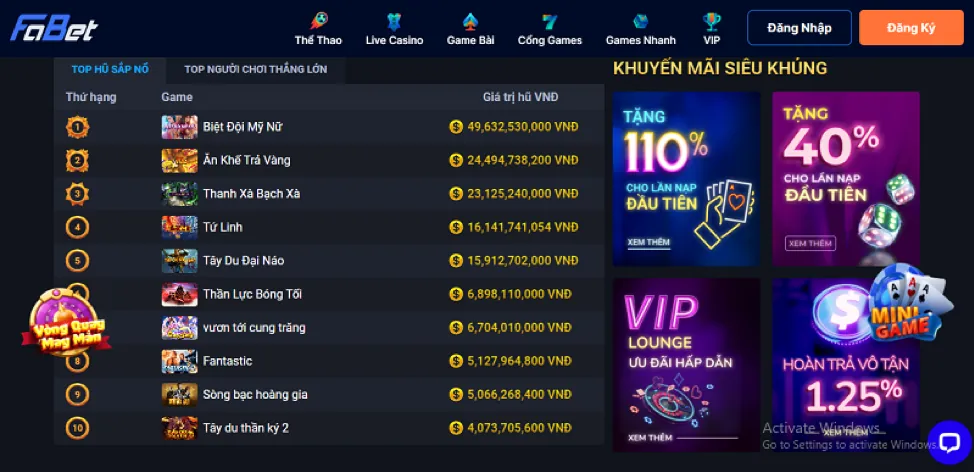 Hoàn trả casino 32win game